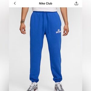 Nike mens Club Fleece Sweatpants sz large royal/orange nwot